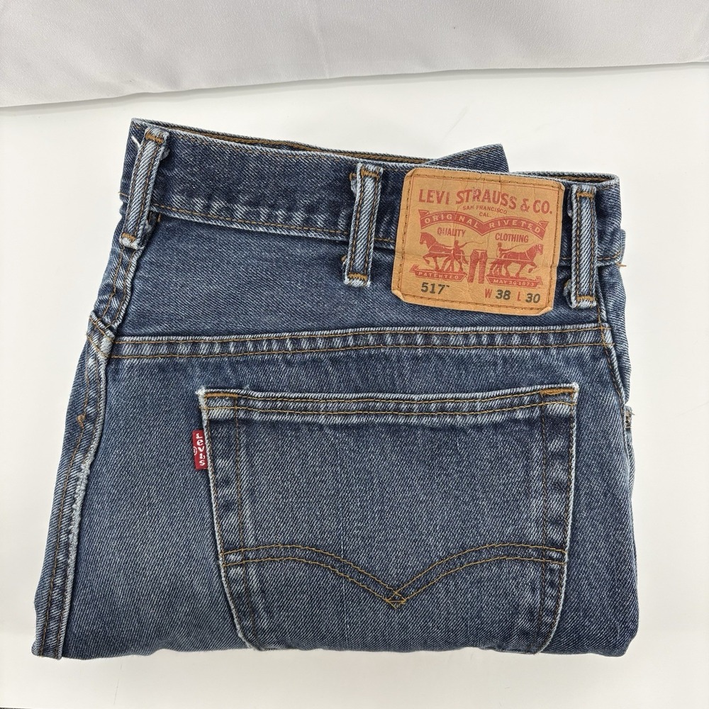 Levi's 517 Men's Bootcut‎ Jeans 38X30 (Fits 37x30) Blue Denim Cowboy